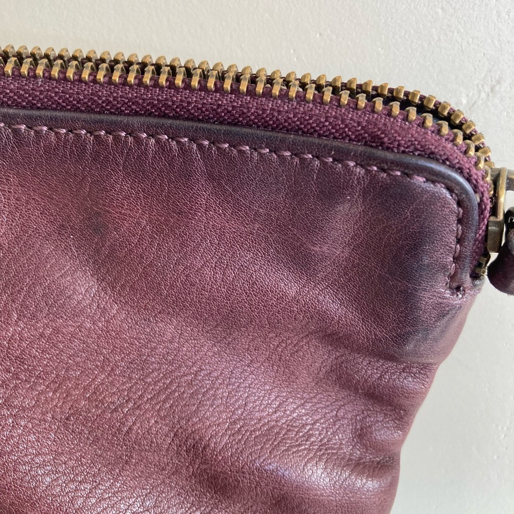 The Frye Company Heidi Leather Crossbody Fringe Purse Oxblood Burgundy - Picture 13 of 15